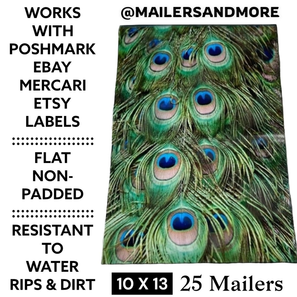 25 10X13 Poly Mailers Peacock Eyes PRICE IS FIRM - Picture 3 of 13